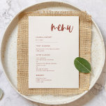 Modern elegant snow pink wedding menu<br><div class="desc">A modern and trendy style for your wedding stationery: a bold typography and an elegant snow pink & burnt brick colour theme,  easy to mix and match. Fully customisable colours and backgrounds.</div>
