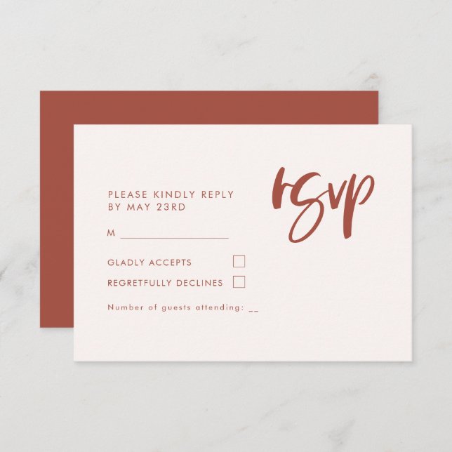 Modern elegant snow pink wedding RSVP (Front/Back)