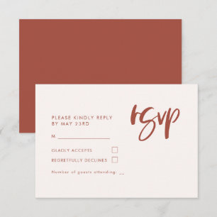 Modern elegant snow pink wedding RSVP Card