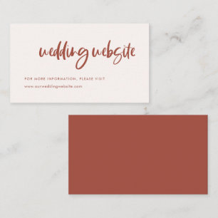 Modern elegant snow pink wedding website enclosure card