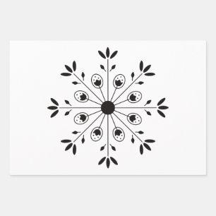 Modern Elegant Snowflake Christmas Holiday Simple Wrapping Paper Sheet