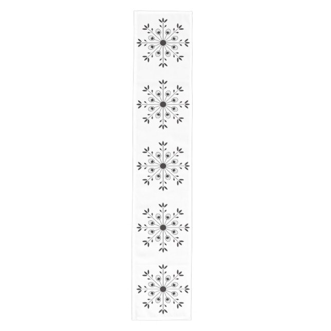 Modern Elegant Snowflake Christmas Holiday Winter  Medium Table Runner (Front)