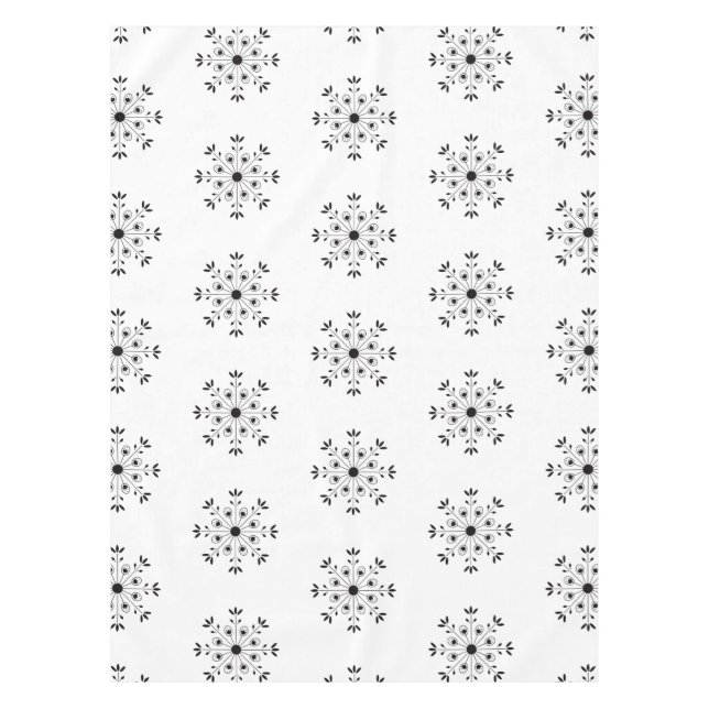 Modern Elegant Snowflake Christmas Holiday Winter  Tablecloth (Front)