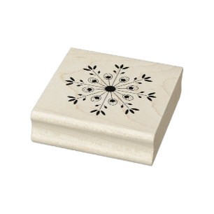 Modern Elegant Snowflake Christmas Rubber Stamp