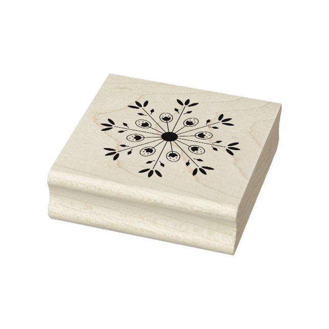 Modern Elegant Snowflake Christmas Rubber Stamp (Stamp)