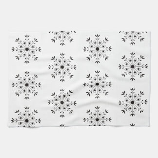 Modern Elegant Snowflake Christmas Simple Tea Towel