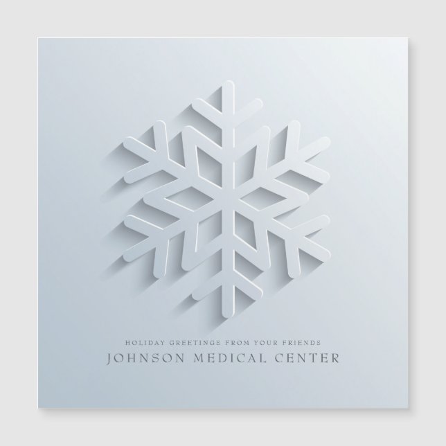 Modern Elegant Snowflake Medical Holiday Greetings (Front)