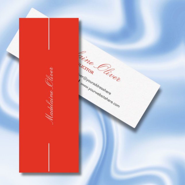 Modern Elegant Solicitor Professional Red Mini Business Card (Creator Uploaded)