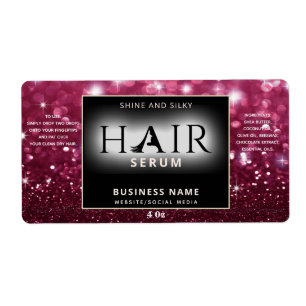 Modern elegant sparkle HAIR serum label