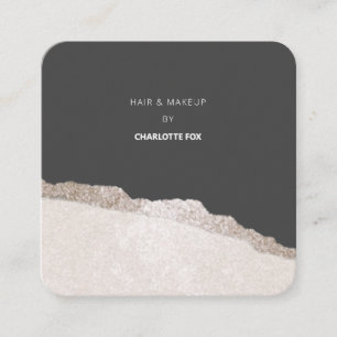 Modern Elegant Stone Grey Agate Professional Square Business Card
