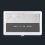 Modern Elegant Stone Grey Construction Business Card Holder<br><div class="desc">Modern business card holder with stone pattern and dark grey colour striped
Simple and elegant design.</div>