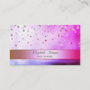 Modern Elegant Stripe Confetti Business Card