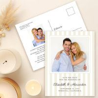Modern Elegant Stripe Photo Wedding Save The Date