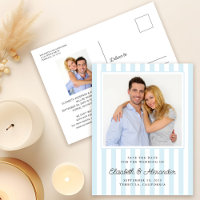 Modern Elegant Stripe Photo Wedding Save The Date