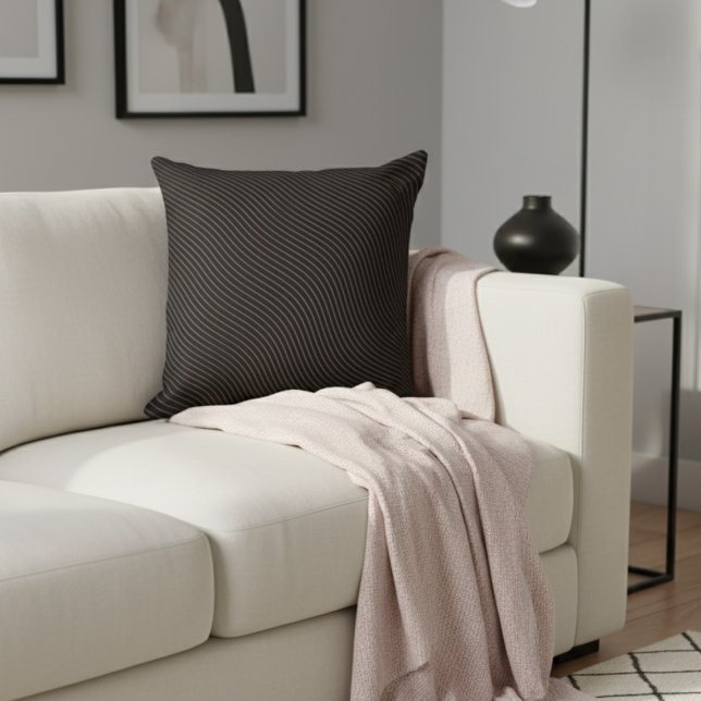 Modern Elegant Striped Black Cushion (Creator Uploaded)