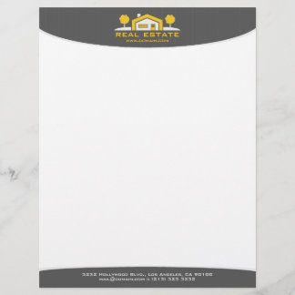 Modern Elegant Stripes Real Estate Letterhead Template