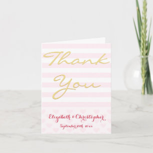 Modern Elegant Stripes Wedding Thank You Note Card