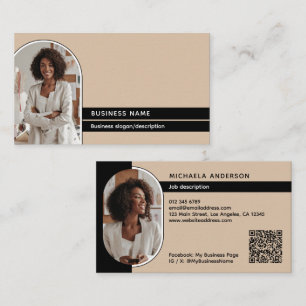 Modern Elegant & Stylish 2-Photo Professional Business Card