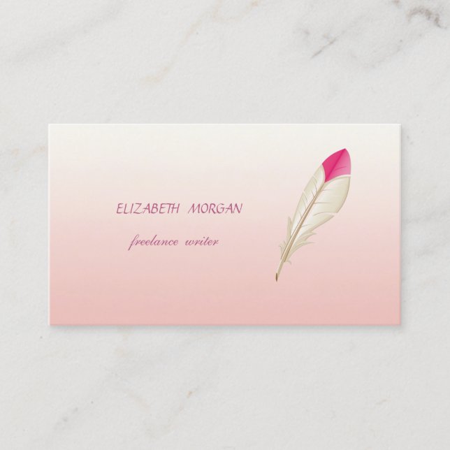 Modern Elegant Stylish, Feather Business Card (Front)