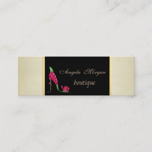 Modern  Elegant Stylish Floral - High Heel Mini Business Card