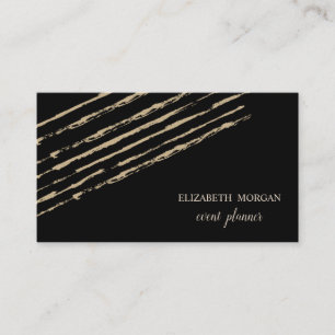 Modern Elegant Stylish,Glitter Stripes,Black Business Card
