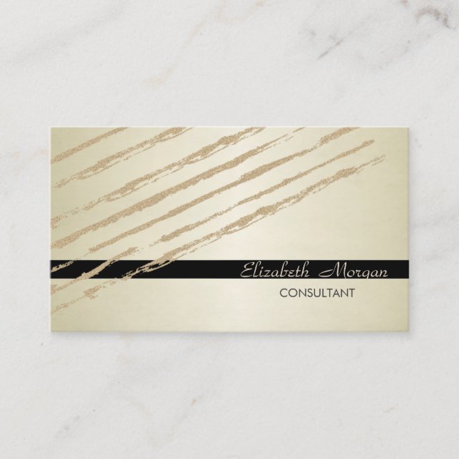 Modern Elegant Stylish,Glitter Stripes Business Card (Front)