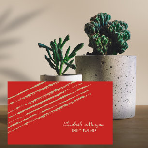 Modern Elegant Stylish,Glitter Stripes,Red Business Card