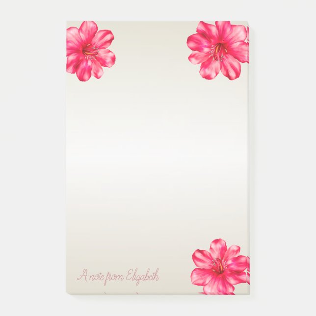 Modern Elegant Stylish,Hibiskus-Personalised Post-it Notes (Front)