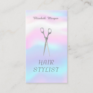 Modern Elegant Stylish Holographic ,Scissors Business Card