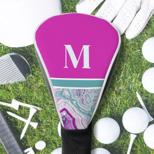 Modern Elegant Stylish Initial Monogram  Golf Head Cover