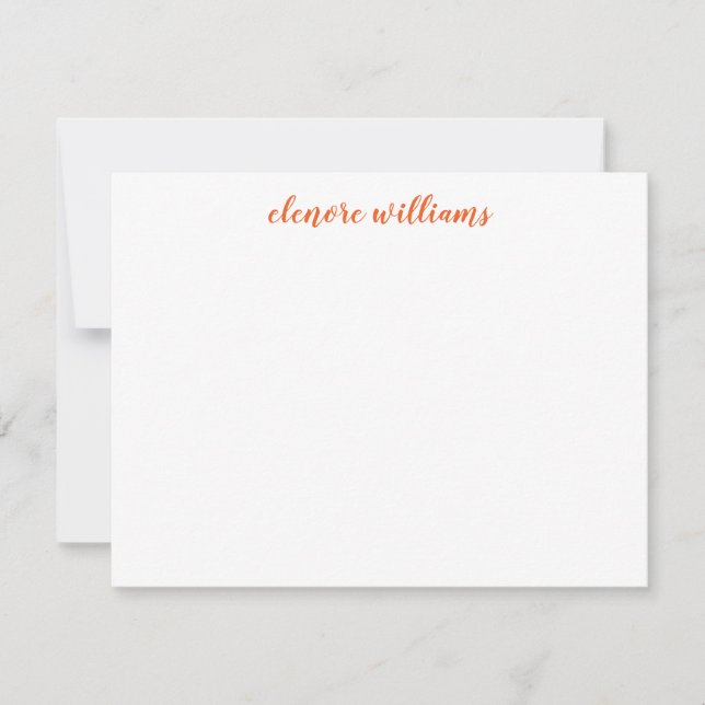 Modern Elegant Stylish Orange Autumn Simple Script Card (Front)