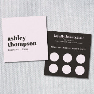 Modern Elegant Stylish Rose White Hair Salon Loyalty Card