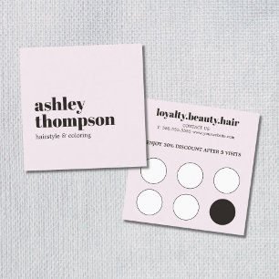 Modern Elegant Stylish Rose White Hair Salon Loyalty Card