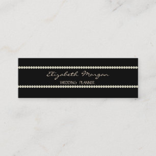 Modern Elegant  Stylish Simple,Black ,Pearls Mini Business Card