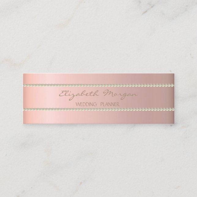 Modern Elegant  Stylish Simple,Pearls Mini Business Card (Front)
