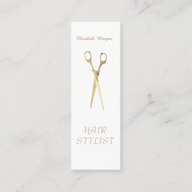 Modern Elegant  Stylish Simple Plain,Scissors Mini Business Card (Front)