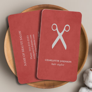 Modern Elegant Stylish Textured Red Hair Stylist Business Card