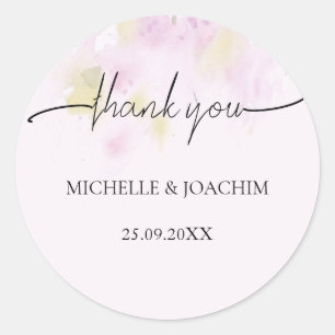 Modern Elegant Summer Floral Vibe Classic Round Sticker