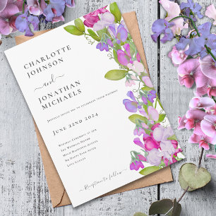Modern Elegant Summer Floral Wedding Invitation