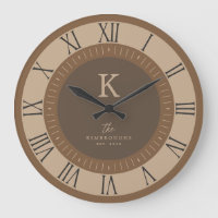 Modern Elegant Tan Mousse Brown Monogram Family