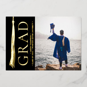 Modern Elegant Tassel Photo Grad Party Custom