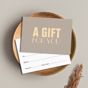 Modern Elegant Taupe Golden Yellow Discount Card