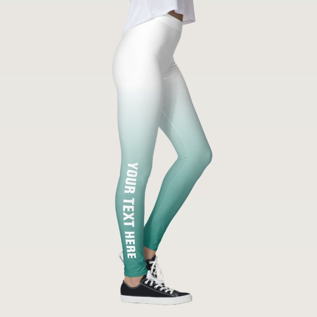 Modern Elegant Teal Make It Yourself Customisation Leggings (Right)
