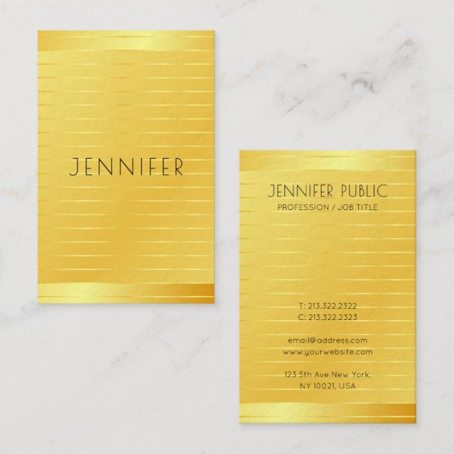 Modern Elegant Template Gold Look Premium Thick Business Card (Front/Back)