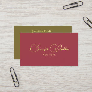 Modern Elegant Template Handwritten Script Custom Business Card
