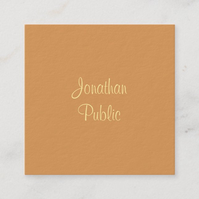 Modern Elegant Template Handwritten Script Name Square Business Card (Front)