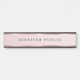 Modern Elegant Template Luxurious Rose Gold Door Sign