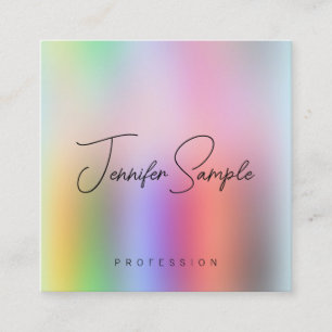 Modern Elegant Template Personalised Typography Square Business Card