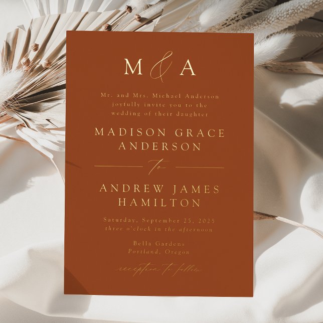 Modern Elegant Terracotta Monogram Wedding (Creator Uploaded)