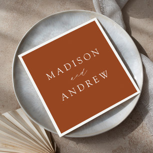 Modern Elegant Terracotta Wedding Napkin